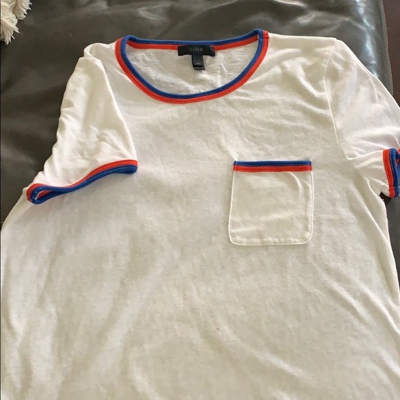 J. Crew Tops - J Crew super soft white ringer tee